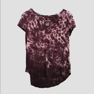 American Eagle dark Purple tie-dye V neck